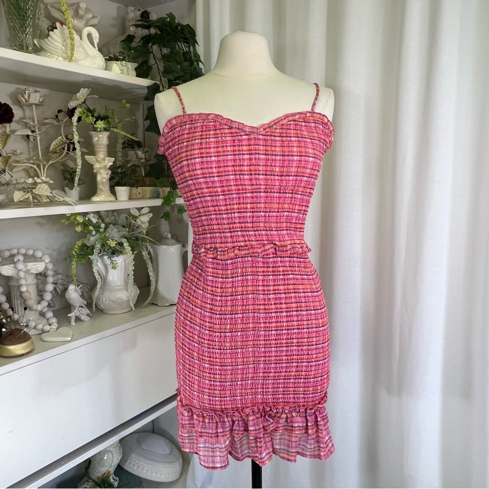 Koko and Mason Pink Plaid Spaghetti Strap Dress - Picture 2 of 14